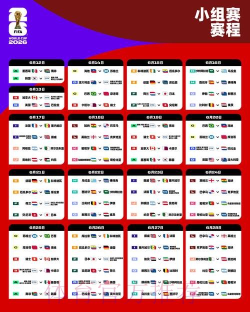 世界杯每日赛程高清